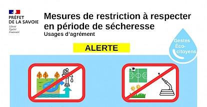 Passage en situation d'"Alerte" sécheresse du Lac du Bourget - Albanais et certaines zones de la Savoie