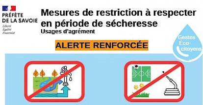 Passage en situation "Alerte renforcée" sécheresse de la Savoie